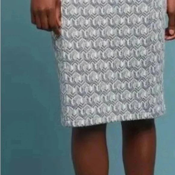 Maeve Anthropologie Emmy Textured Pencil Skirt Women’s S -Blue Geometric Motif - Picture 3 of 13